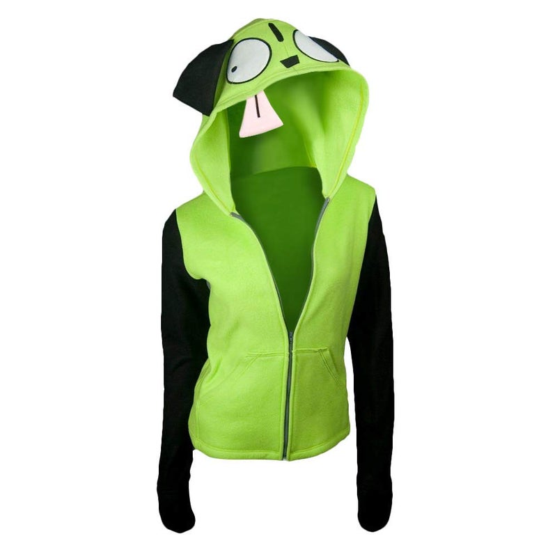 Fortunehouse Invader Cosplay Zim Hoodie Halloween Costume Mens Casual Hooded Zip Up Pullovers - Image 1